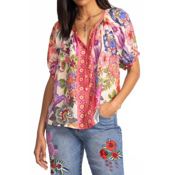 NEW JOHNNY WAS avah button shirt